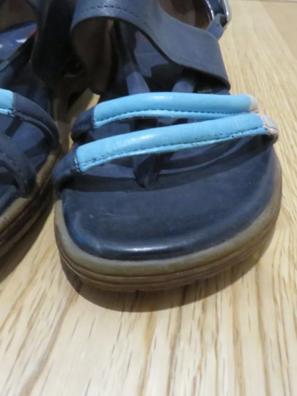 A.S. 98 Merv Leather Sandal Shoes Tornado Marina Grigio Blue US 7 Boho Grunge